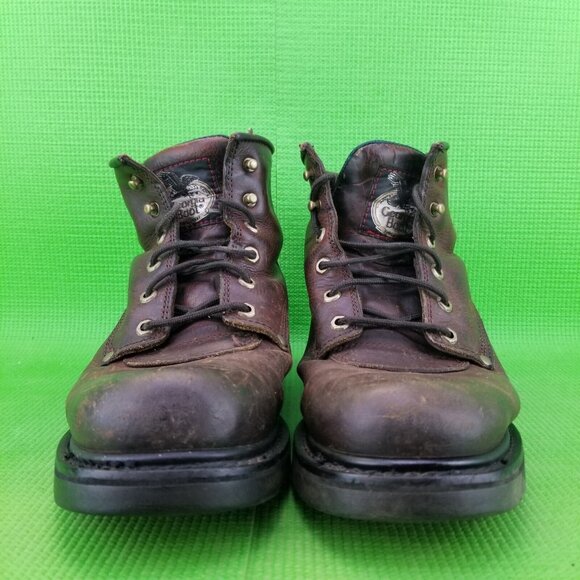 ✅Classic BROWN Leather Georgia Boots Mens 10M Lace up Soft Toe G6173 Work Shoes - Picture 6 of 12